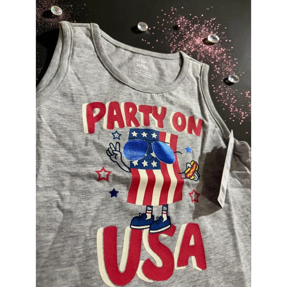 Carters - Toddler Boys USA Flag Tank Top - 3T - *NWT*
